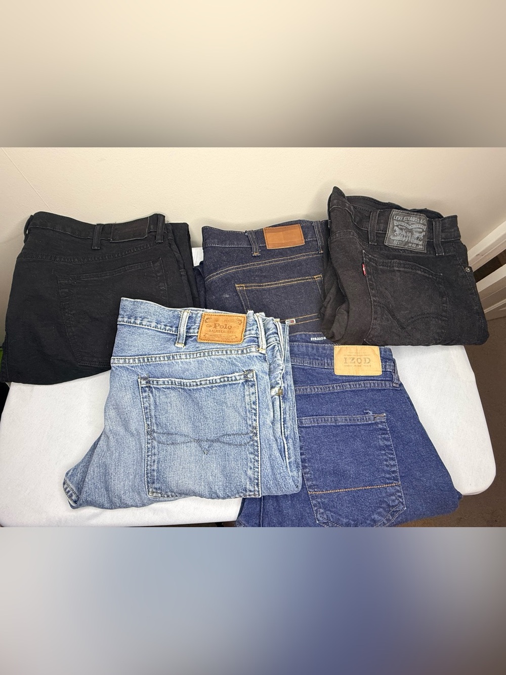 Men's Jeans Lot - Levi's, Polo Ralph Lauren, Tommy Hilfiger, Izod